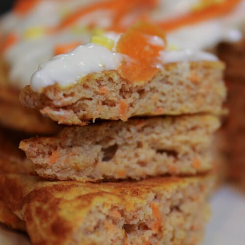 Carrot Cake Protein Pancakes with Frosting Recipe