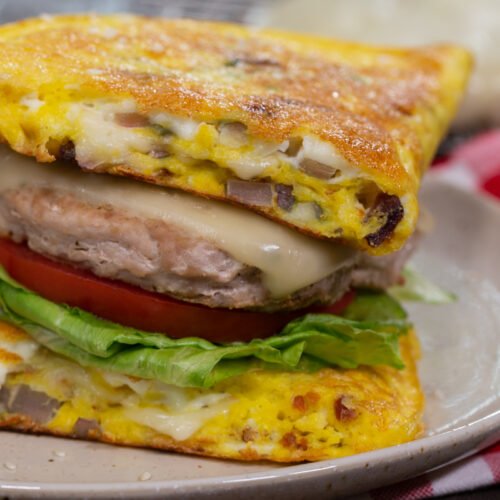 10 Minute Keto Omelette Cheeseburgers Recipe