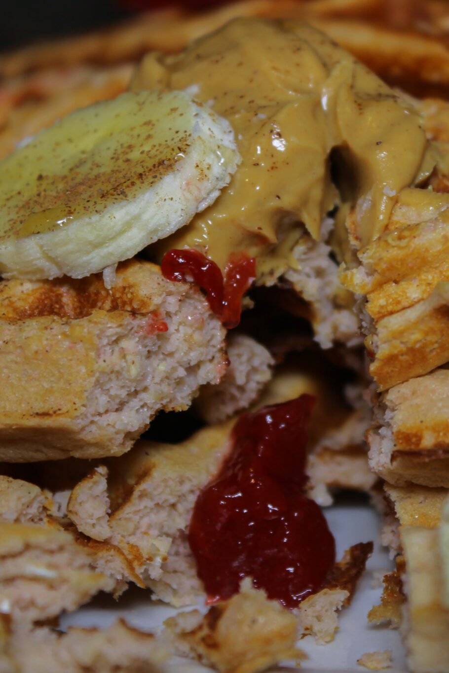 Peanut Butter & Jelly Protein Waffles Recipe