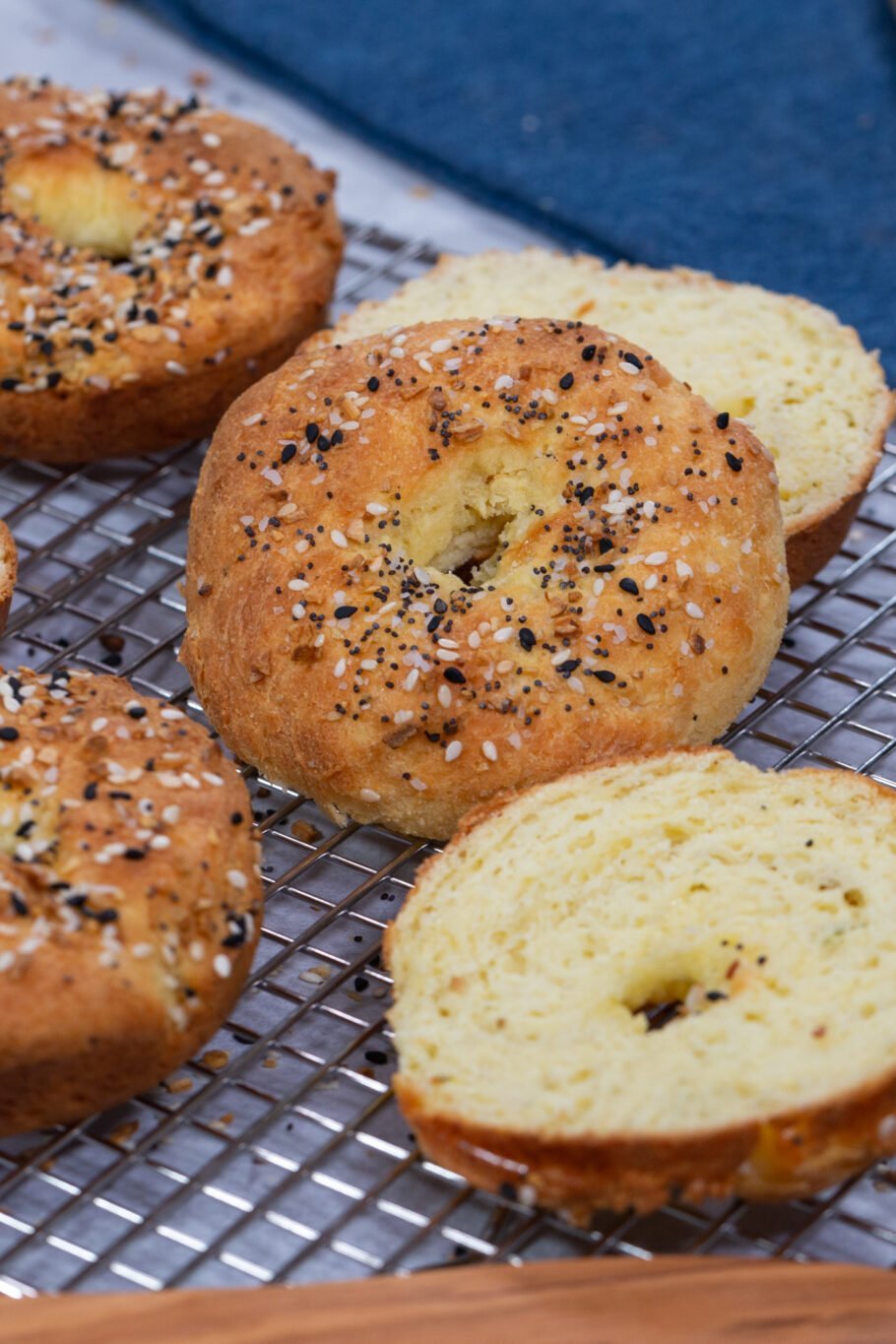 The Best Low Carb Keto Bagels Cut Up