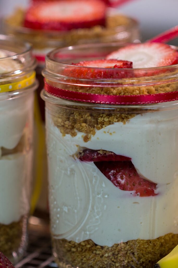 5 Minute Mason Jar Cheesecakes Recipe The Protein Chef