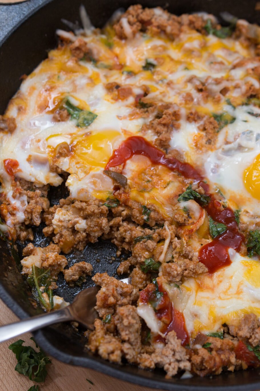 Beefy Breakfast Egg Skillet - Tasty Low Carb