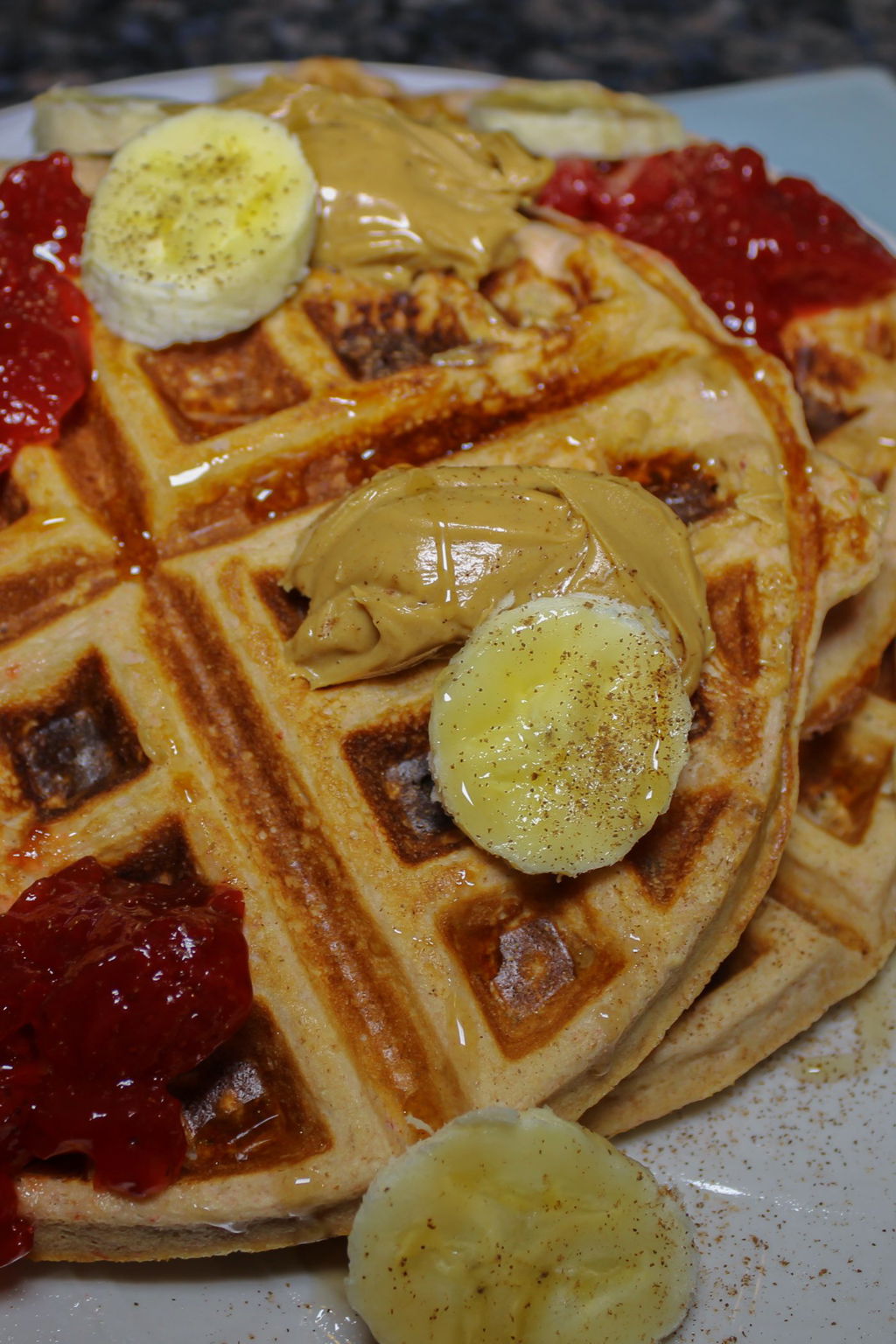 Peanut Butter And Jelly Protein Waffles Recipe The Protein Chef