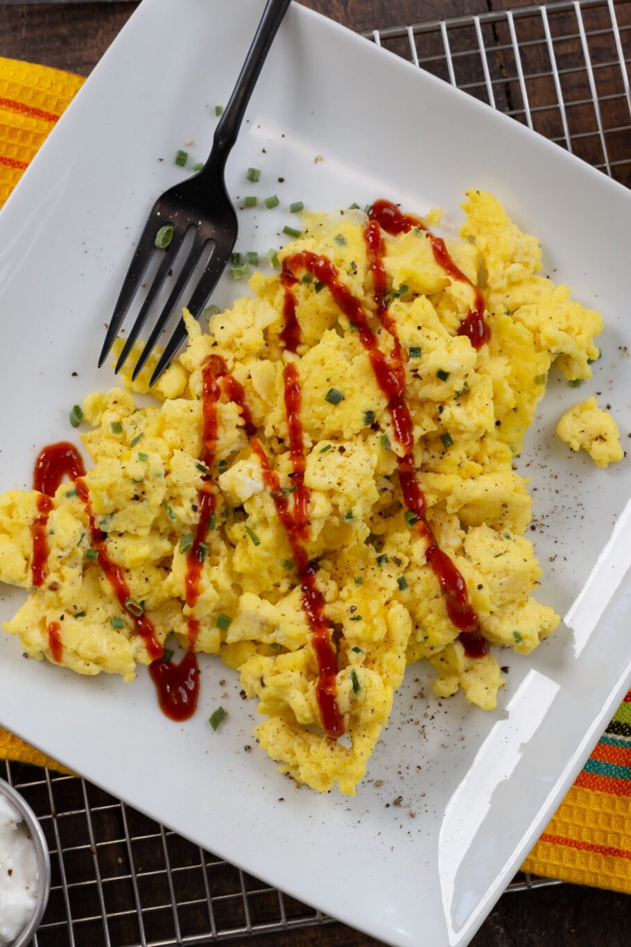 Fluffy Scrambled Eggs with Cottage Cheese - Little Sunny Kitchen