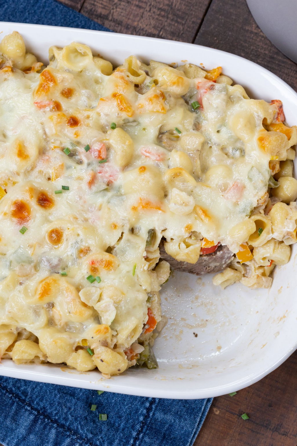 High Protein Cheesesteak Casserole Recipe The Protein Chef