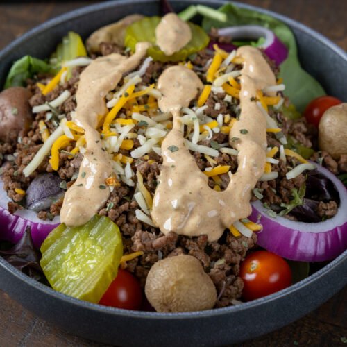 High Protein Burger Bowls with Sauce Recipe